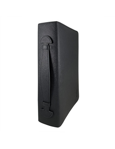 Black Textured Faux Leather Bible Cover - Large