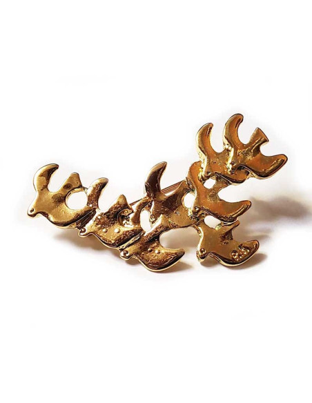 Golden dove brooch - 8 doves