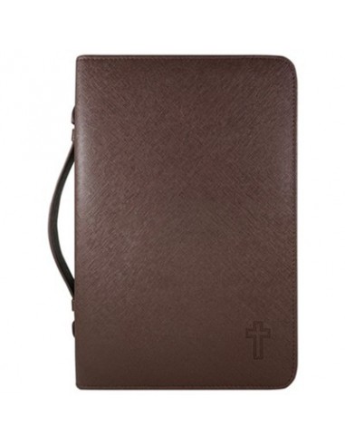 Brown textured leatherette Bible case - Large format