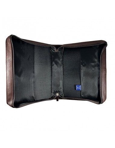 Housse pour Bible en similicuir texturé brun - Grand format