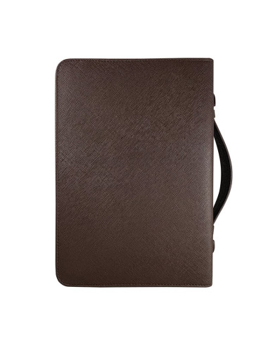 Estuche para Biblia en polipiel marrón texturada - Gran formato