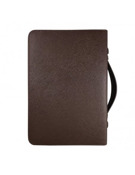 Brown textured leatherette Bible case - Large format