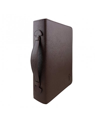 Brown textured leatherette Bible case - Large format