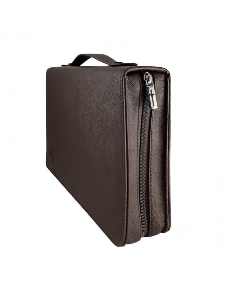 Brown textured leatherette Bible case - Large format