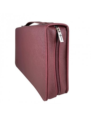 Estuche para Biblia en polipiel texturada burdeos - Gran formato