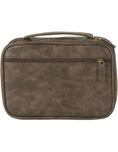 Antique brown leatherette Bible case - Large format