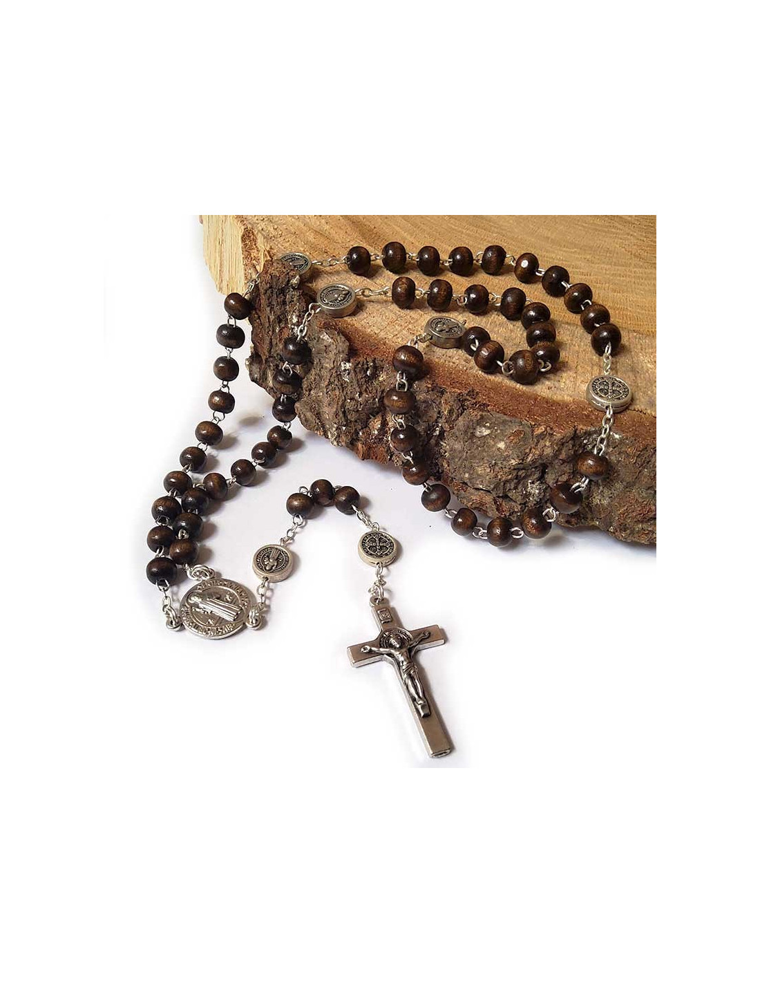 Scottish Jewellery Shop Chapelet En Bois Notre Père - Perles Ocotea Porosa