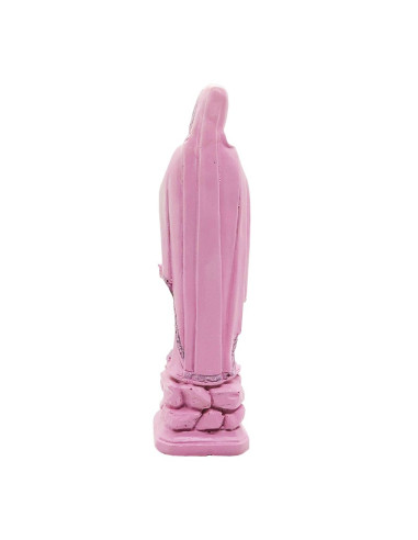 Virgin of Lourdes statue customized pink - 20 cm