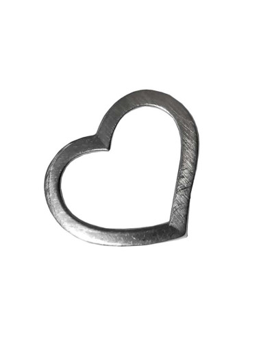 Pendentif grand coeur contour en argent 925