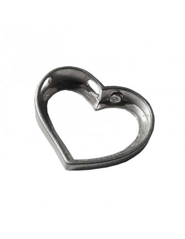 Large heart-shaped pendant in 925 sterling silver