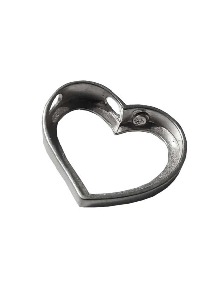 Pendentif grand coeur contour en argent 925