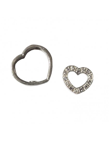 Colgante doble de corazones cristales blancos plata de ley 925