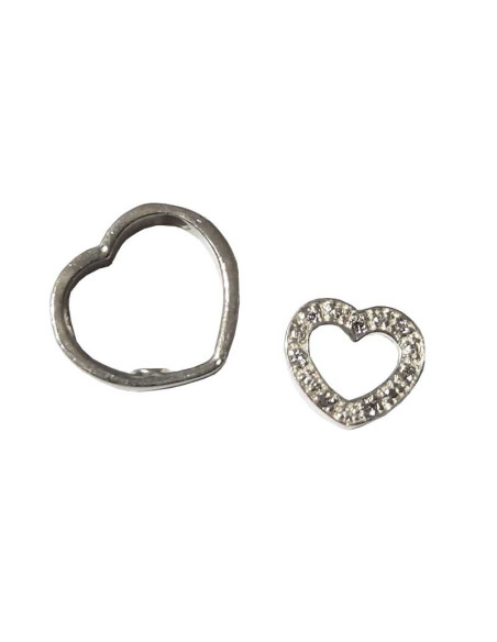 925er Silber ineinandergreifender Herzanhänger, weißen Kristallen