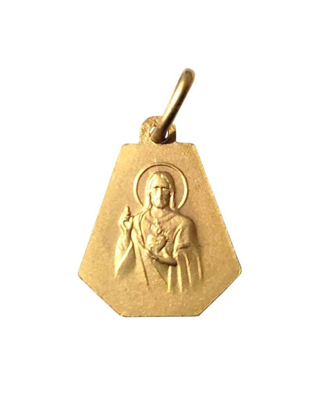 Virgin of the Poor and Sacred Heart of Jesus medal - gold plated