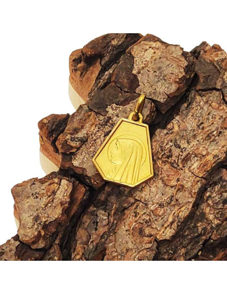 Virgin Mary and Our Lady of Lourdes medal - gold plated