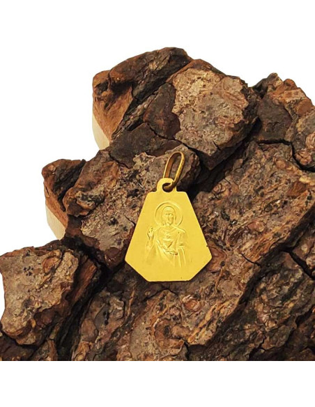 Medaille Jungfrau der Armen und Heiliges Herz Jesu - vergoldet