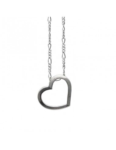 Large heart-shaped pendant in 925 sterling silver