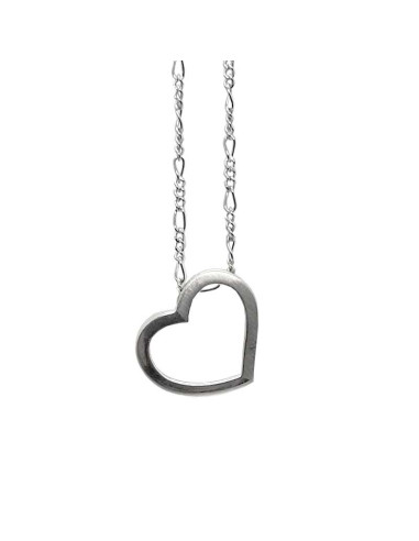 Pendentif grand coeur contour en argent 925