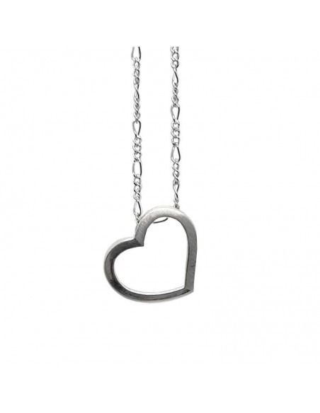 Large heart-shaped pendant in 925 sterling silver