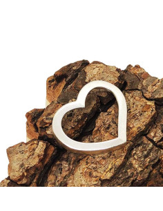 Large heart-shaped pendant in 925 sterling silver