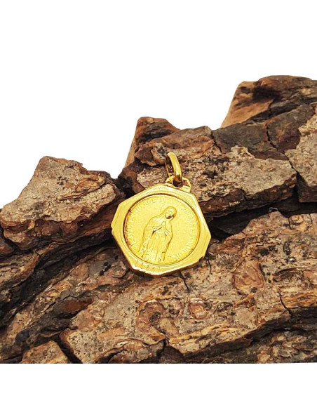 Medaglia Notre-Dame de Banneux - placcata in oro