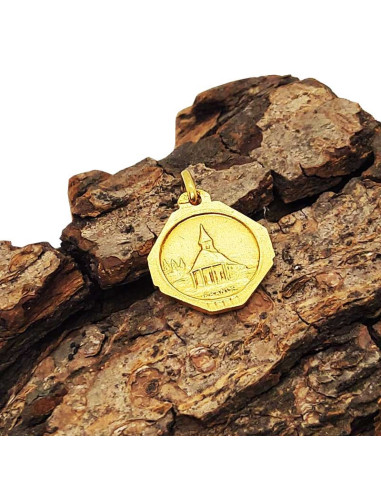 Medalla Notre-Dame de Banneux - chapada en oro