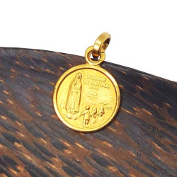 Medalla Nuestra Se&ntilde;ora de F&aacute;tima - chapada en oro
