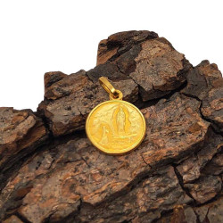 Medalla Aparici&oacute;n de Lourdes - chapada en oro