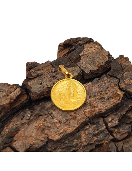 Apparition of Lourdes medal - gold plated