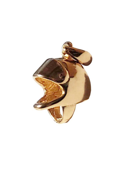 Pendentif casque moto métal doré