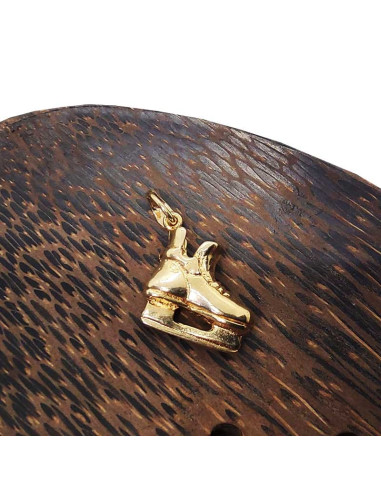 Pendentif patin à glace métal doré