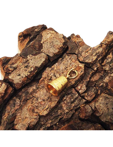 Fingerhut-Anhänger aus goldfarbenem Metall