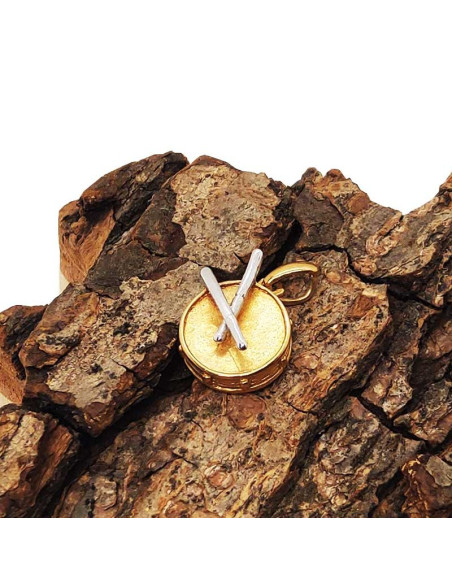 Pendentif batterie métal doré