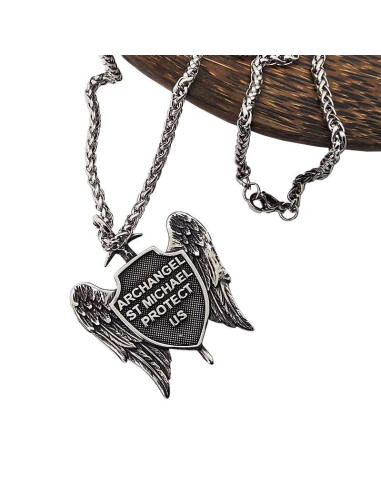 Collana con spada di San Michele in acciaio inossidabile - Collana di protezione