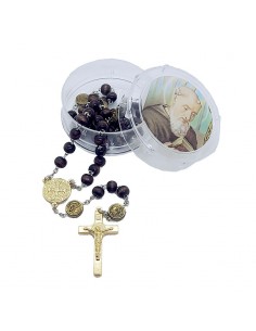 Medaglia del rosario di San Benedetto in legno, metallo dorato
