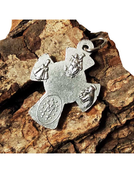 Chalice of the Eucharist and Holy Protectors cross pendant