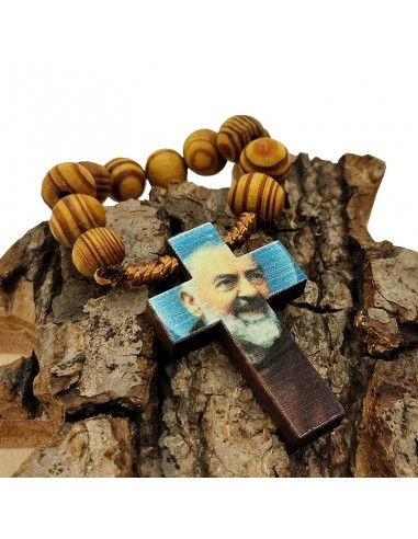 Dieci in legno marrone - Padre Pio