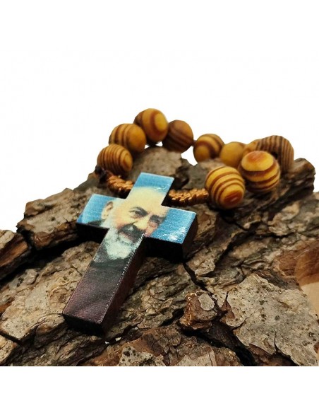 Dieci in legno marrone - Padre Pio