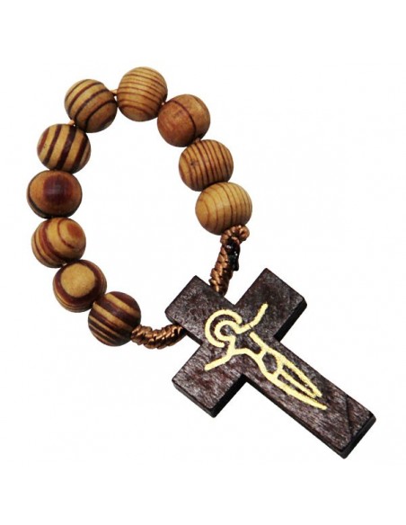 Rosario in legno marrone - verso