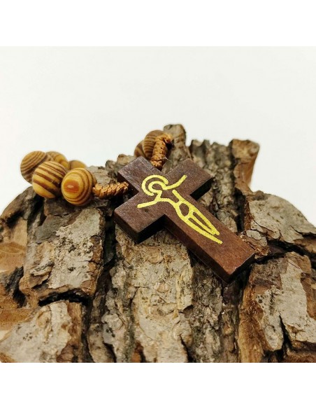 Rosario in legno marrone - verso