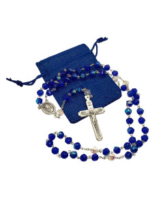 Royal Blue beads faceted rosary