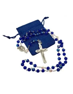 Royal Blue beads faceted rosary