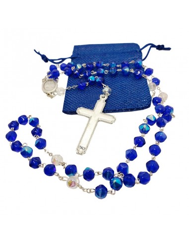Chapelet Bleu roi perles à facettes