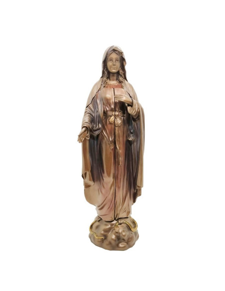 Virgin Mary Statue - Bronze resin triptych - 27 cm - Closed.