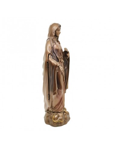 Statue Vierge Marie - Triptyque résine bronze - 27 cm - Côté
