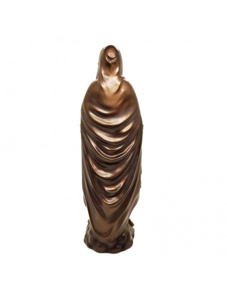 Statue Vierge Marie - Triptyque résine bronze - 27 cm - Dos