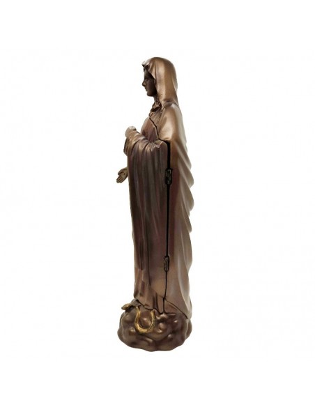 Statue Vierge Marie - Triptyque résine bronze - 27 cm - Côté