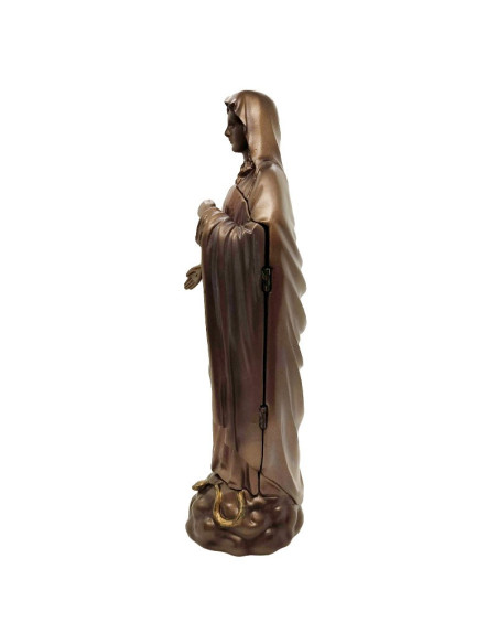 Estatua Virgen María - Tríptico de resina de bronce - 27 cm - Lateral