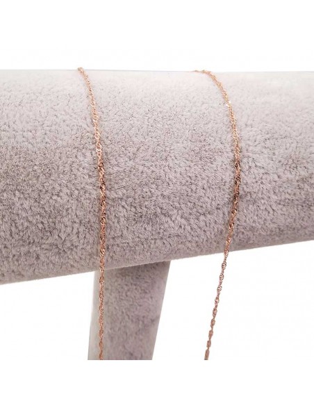 Singapore Mesh-Kette aus 925er Silber mit Roségoldbeschichtung - 45 cm