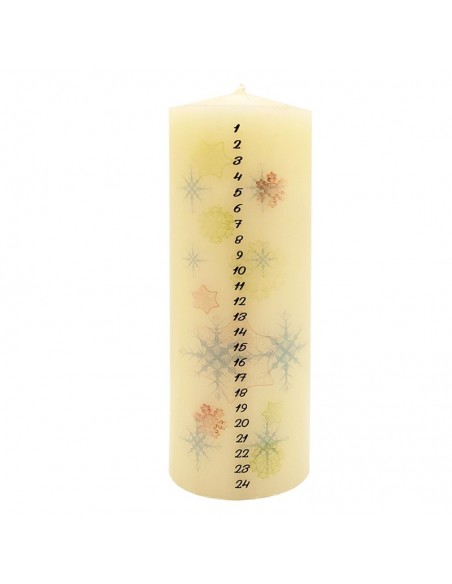 Natural Wax Advent Candle – 24-Day Countdown & Snowflake Design | Saint Christophe